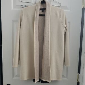 Ann Taylor Cream Open Front Cardigan